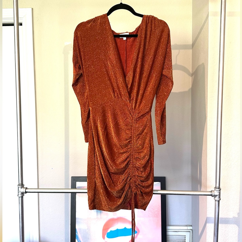 Sparkly copper Super Down mini dress size smalll